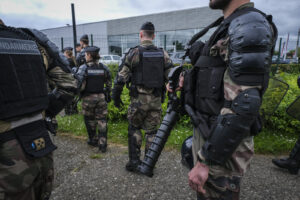 France, Melun, Mai 2024. Officer-students from the Melun school take part in their final exercise before joining a natio