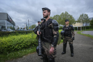 France, Melun, Mai 2024. Officer-students from the Melun school take part in their final exercise before joining a natio