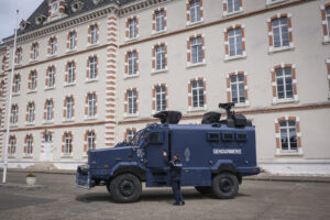 France, Melun, Mai 2024. Officer-students from the Melun school take part in their final exercise before joining a natio