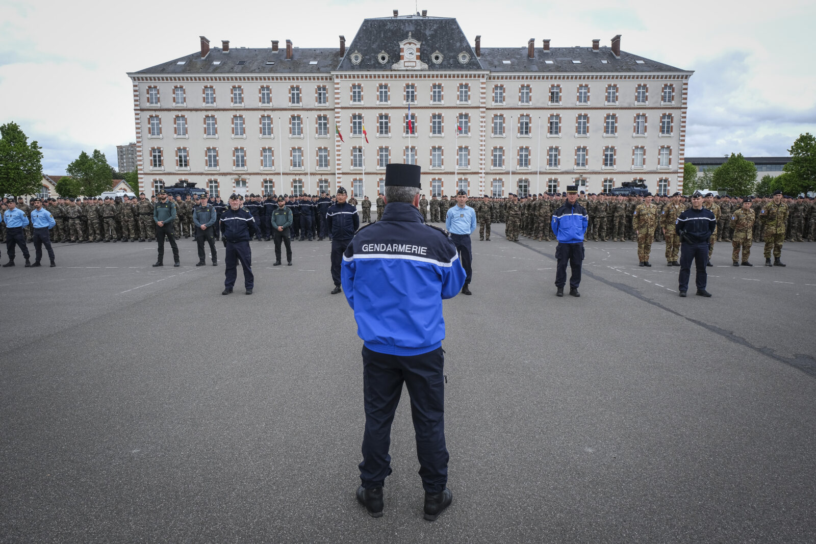 France, Melun, Mai 2024. Officer-students from the Melun school take part in their final exercise before joining a natio