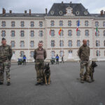 France, Melun, Mai 2024. Officer-students from the Melun school take part in their final exercise before joining a natio