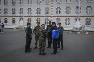 France, Melun, Mai 2024. Officer-students from the Melun school take part in their final exercise before joining a natio