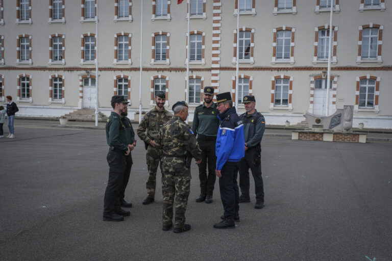France, Melun, Mai 2024. Officer-students from the Melun school take part in their final exercise before joining a natio