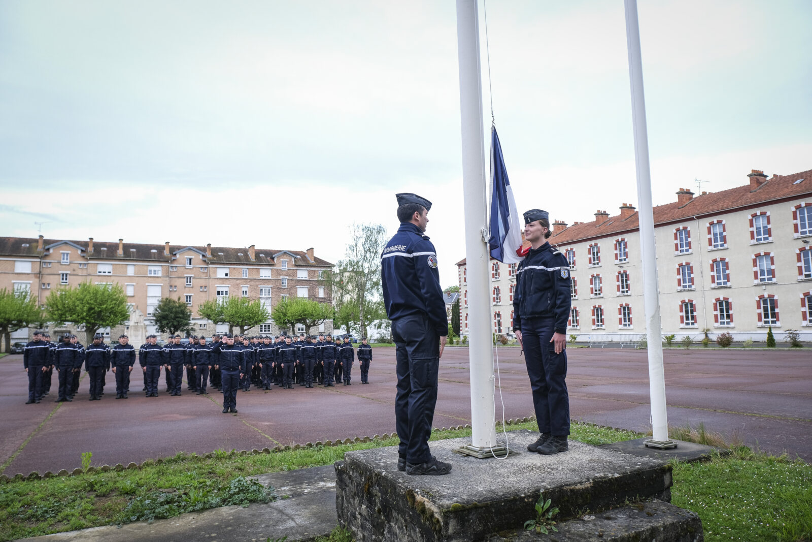 France, Melun, Mai 2024. Officer-students from the Melun school take part in their final exercise before joining a natio