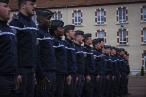 France, Melun, Mai 2024. Officer-students from the Melun school take part in their final exercise before joining a natio