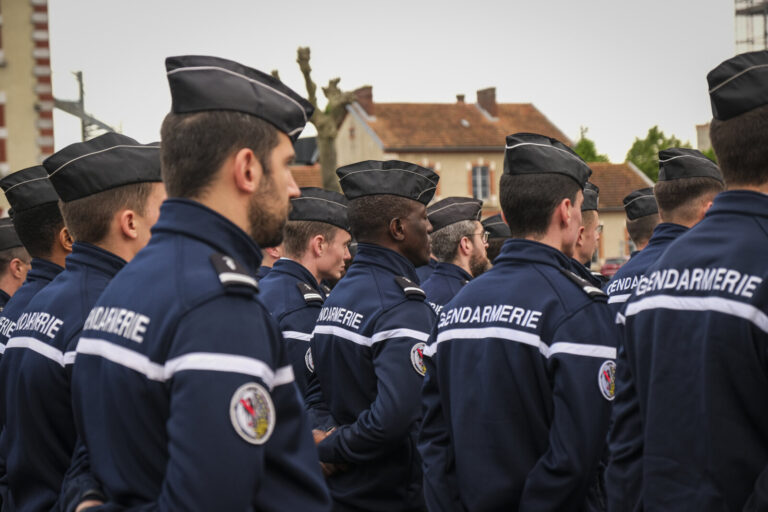 France, Melun, Mai 2024. Officer-students from the Melun school take part in their final exercise before joining a natio