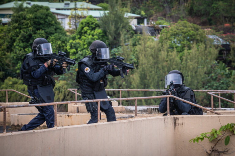 Papeete, France, 2019-11-04. GIGN, special forces from french polynesia during a training. Photograph by Fred MARIE/ Def