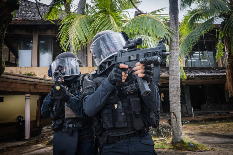 Papeete, France, 2019-11-04. GIGN, special forces from french polynesia during a training. Photograph by Fred MARIE/ Def