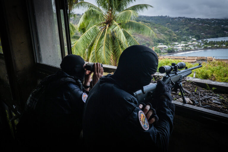 Papeete, France, 2019-11-04. GIGN, special forces from french polynesia during a training. Photograph by Fred MARIE/ Def