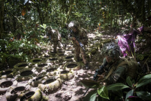 Military forces from french polynesia during a mission. Tahiti - French Polynesia - october 2019.Des militaires des for