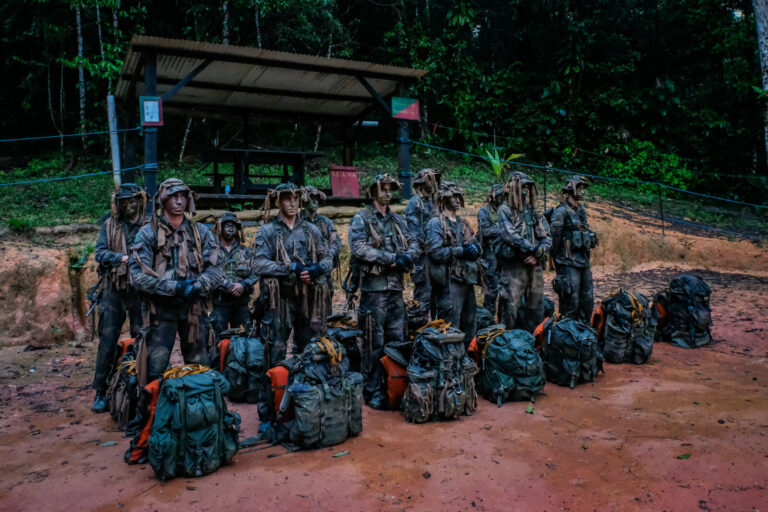 France, Regina, 2018-12-23. In French Guyana, the Green Berets of the Foreign Legion train soldiers in combat and surviv
