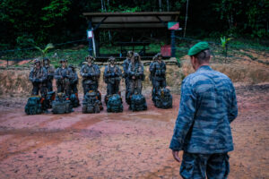 France, Regina, 2018-12-23. In French Guyana, the Green Berets of the Foreign Legion train soldiers in combat and surviv