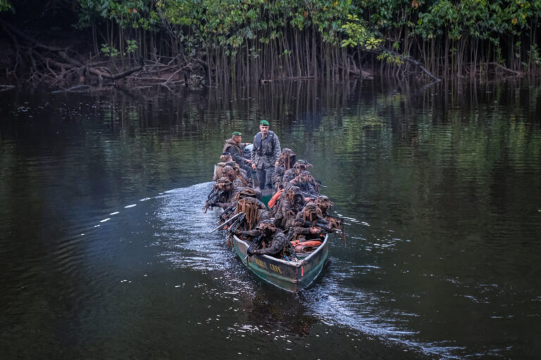 France, Regina, 2018-12-23. In French Guyana, the Green Berets of the Foreign Legion train soldiers in combat and surviv