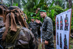 France, Regina, 2018-12-23. In French Guyana, the Green Berets of the Foreign Legion train soldiers in combat and surviv
