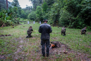 France, Regina, 2018-12-23. In French Guyana, the Green Berets of the Foreign Legion train soldiers in combat and surviv