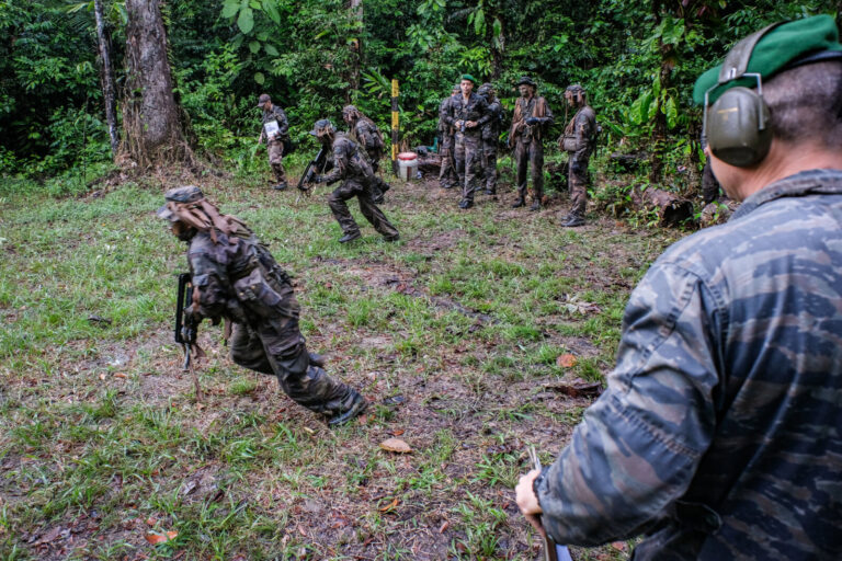 France, Regina, 2018-12-23. In French Guyana, the Green Berets of the Foreign Legion train soldiers in combat and surviv