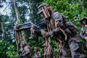France, Regina, 2018-12-23. In French Guyana, the Green Berets of the Foreign Legion train soldiers in combat and surviv
