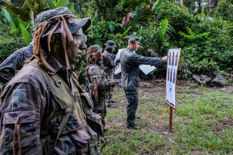 France, Regina, 2018-12-23. In French Guyana, the Green Berets of the Foreign Legion train soldiers in combat and surviv