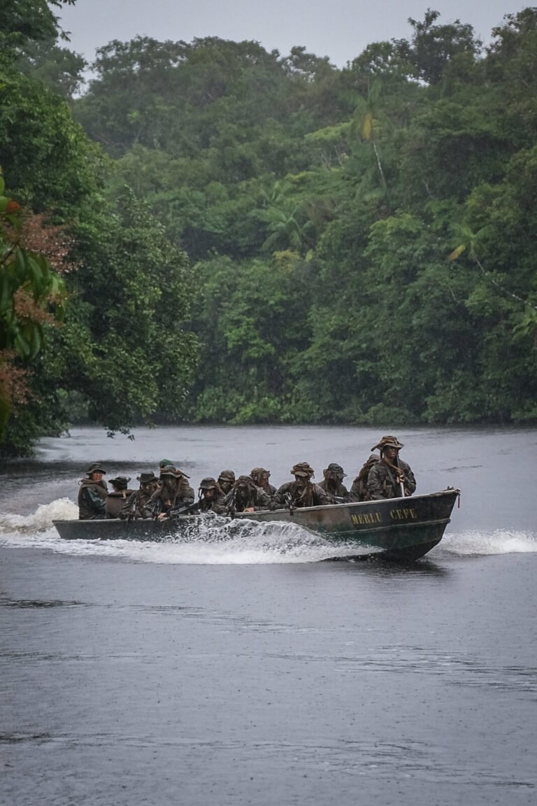 France, Regina, 2018-12-23. In French Guyana, the Green Berets of the Foreign Legion train soldiers in combat and surviv