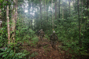France, Regina, 2018-12-23. In French Guyana, the Green Berets of the Foreign Legion train soldiers in combat and surviv