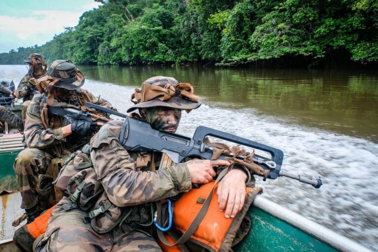 France, Regina, 2018-12-23. In French Guyana, the Green Berets of the Foreign Legion train soldiers in combat and surviv