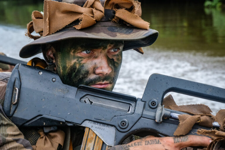 France, Regina, 2018-12-23. In French Guyana, the Green Berets of the Foreign Legion train soldiers in combat and surviv
