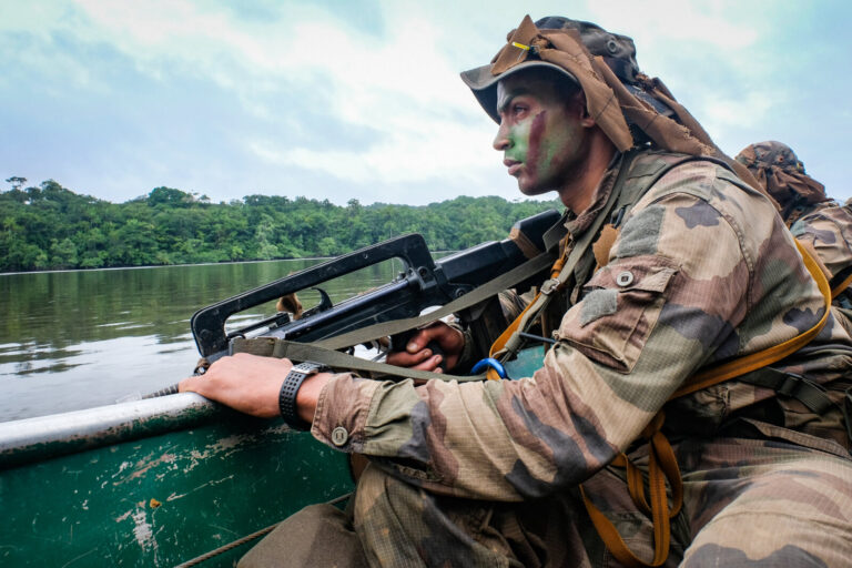 France, Regina, 2018-12-23. In French Guyana, the Green Berets of the Foreign Legion train soldiers in combat and surviv