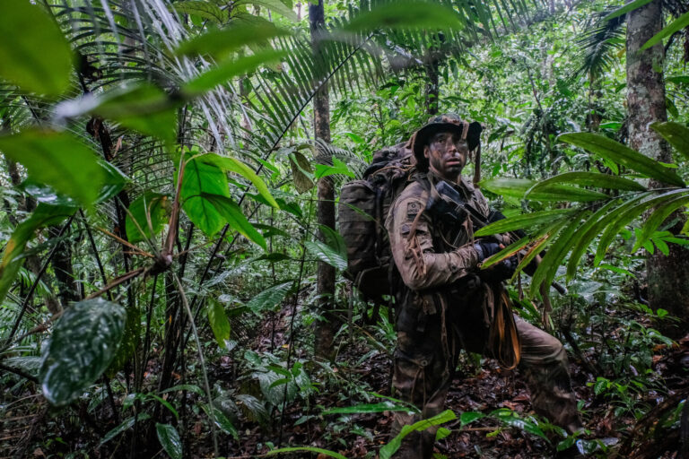 France, Regina, 2018-12-23. In French Guyana, the Green Berets of the Foreign Legion train soldiers in combat and surviv