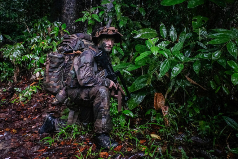 France, Regina, 2018-12-23. In French Guyana, the Green Berets of the Foreign Legion train soldiers in combat and surviv