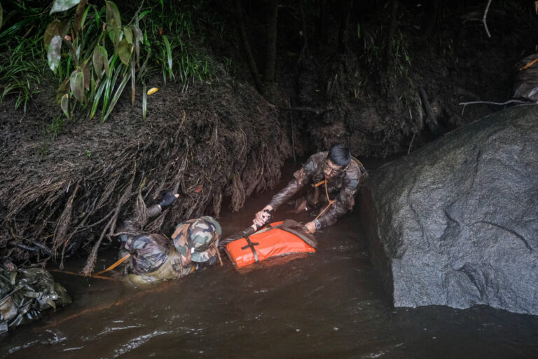 France, Regina, 2018-12-23. In French Guyana, the Green Berets of the Foreign Legion train soldiers in combat and surviv