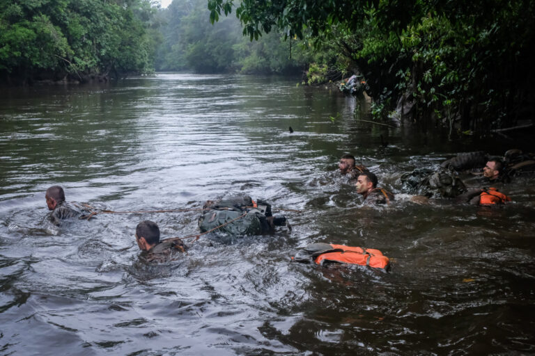France, Regina, 2018-12-23. In French Guyana, the Green Berets of the Foreign Legion train soldiers in combat and surviv