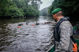 France, Regina, 2018-12-23. In French Guyana, the Green Berets of the Foreign Legion train soldiers in combat and surviv