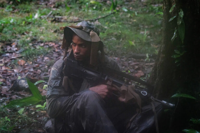France, Regina, 2018-12-23. In French Guyana, the Green Berets of the Foreign Legion train soldiers in combat and surviv