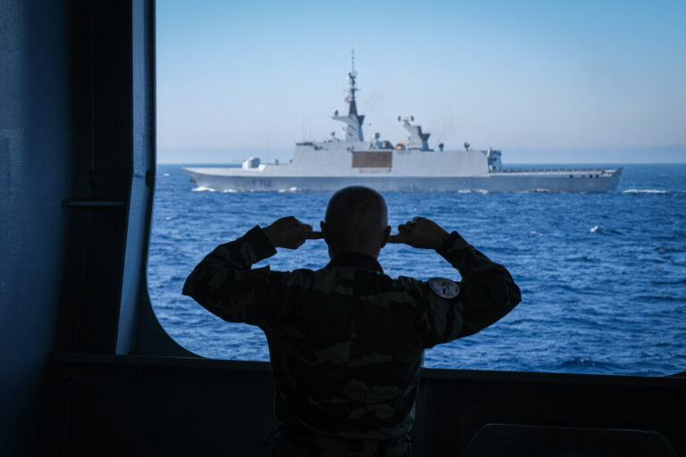 Mediterranean Sea, 2022-07-07. French Navy Helicopter carrier Mistral during the Jeanne d’Arc mission, which is a five m