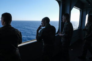Mediterranean Sea, 2022-07-07. French Navy Helicopter carrier Mistral during the Jeanne d’Arc mission, which is a five m