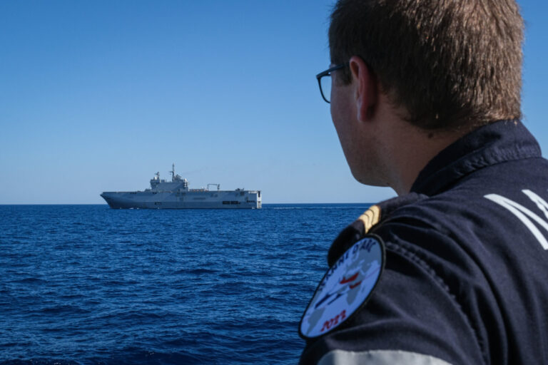 Mediterranean Sea, 2022-07-09. French Navy combat fregate type la fayette le courbet during the Jeanne d’Arc mission, wh