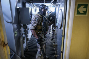 France, Kourou, 2018-12-18. In French Guyana, the armed forces of Guyana (FAG) and in particular the french Navy secure 