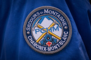 France, Chamonix, 2021-02-16. Logo of mountain rescue gendarmerie. Photograph by Fred MARIE / Defense Zone. France, Cham