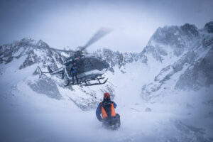 France, Chamonix, 2021-02-16. Immersion with mountain rescue gendarmerie (PGHM). Photograph by Fred MARIE / Defense Zone