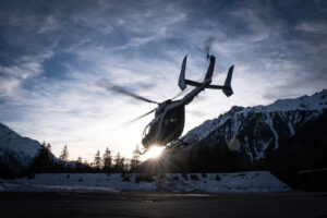 France, Chamonix, 2021-02-16. Immersion with mountain rescue gendarmerie (PGHM). Photograph by Fred MARIE / Defense Zone