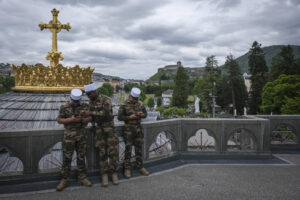 France, Lourdes, 2024-05-26. The 64th Lourdes military pilgrimage attracted over 15,000 pilgrims from 37 different count