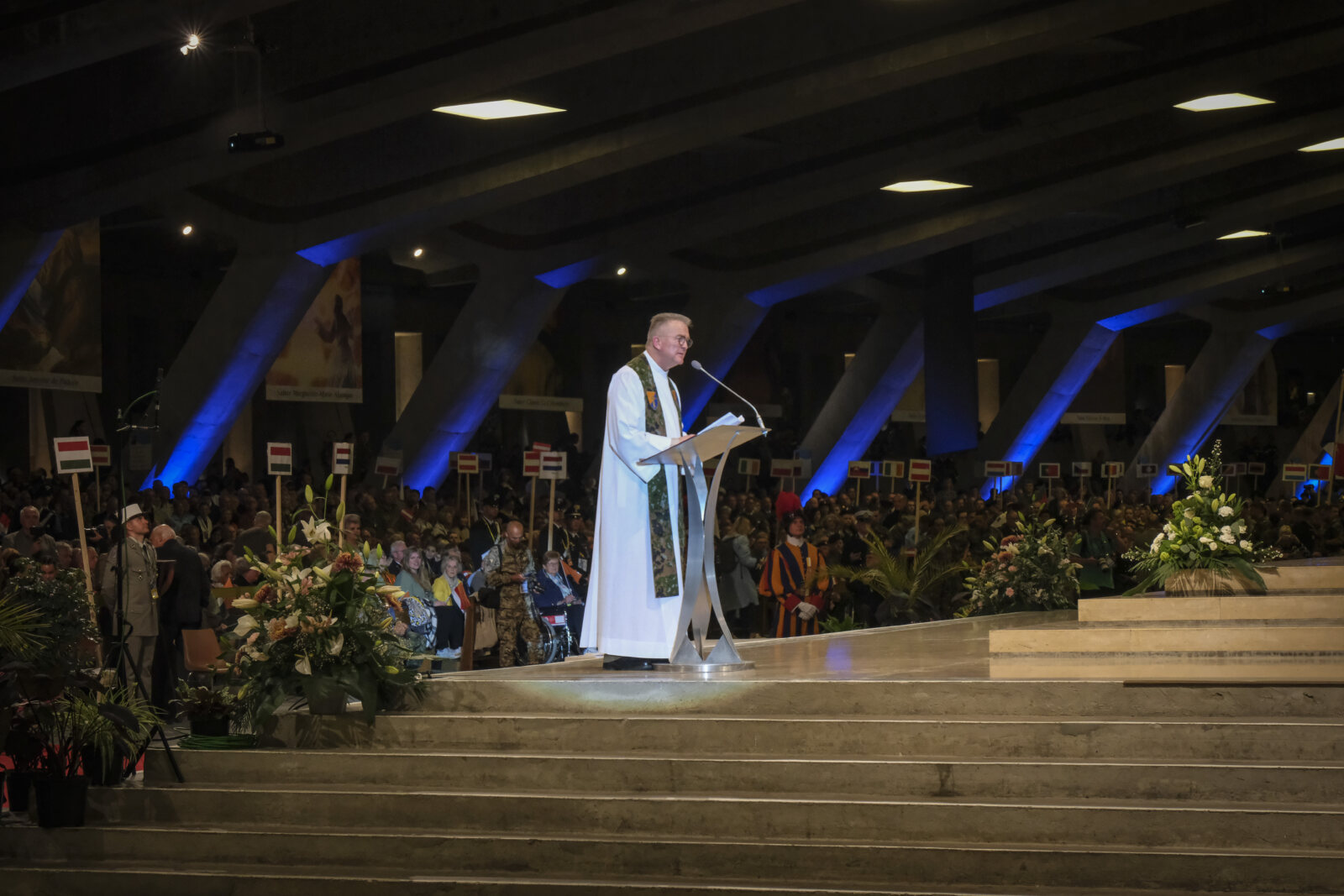 France, Lourdes, 2024-05-26. The 64th Lourdes military pilgrimage attracted over 15,000 pilgrims from 37 different count