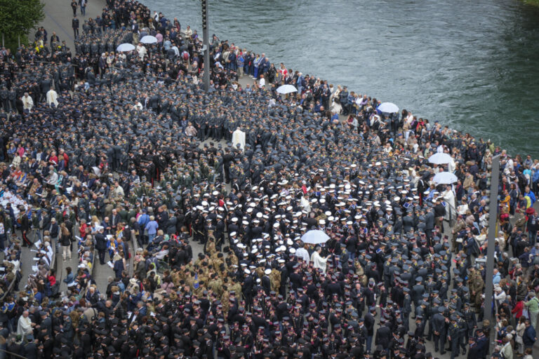 France, Lourdes, 2024-05-26. The 64th Lourdes military pilgrimage attracted over 15,000 pilgrims from 37 different count