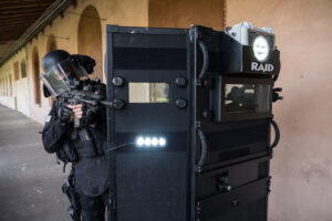 France, Toulouse, 2019-03-18. RAID (elite police unit, special forces) trains at its headquarters in Toulouse. They trai