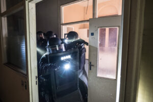 France, Toulouse, 2019-03-18. RAID (elite police unit, special forces) trains at its headquarters in Toulouse. They trai