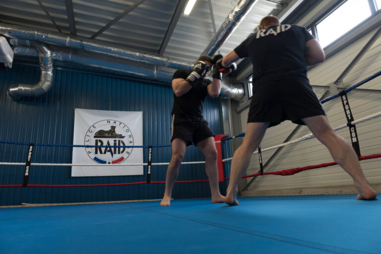 France, Toulouse, 2019-03-18. RAID (elite police unit, special forces) trains at its headquarters in Toulouse. They trai