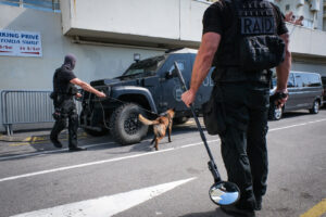 France, Biarritz, 2019-08-25. Raid special police forces in Biarritz for G7 international summit. Photograph by Fred MAR