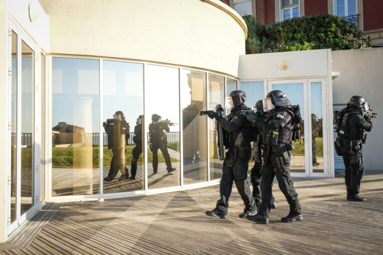 France, Biarritz, 2019-08-25. Raid special police forces in Biarritz for G7 international summit. Photograph by Fred MAR