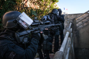 France, Biarritz, 2019-08-25. Raid special police forces in Biarritz for G7 international summit. Photograph by Fred MAR