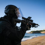 France, Biarritz, 2019-08-25. Raid special police forces in Biarritz for G7 international summit. Photograph by Fred MAR